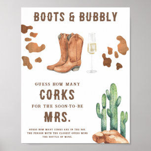 Western Brautparty wie viele Korken Poster