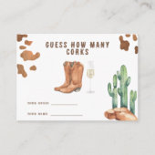 Western Brautparty - Wie viele Korkspiele Begleitkarte (Vorderseite)