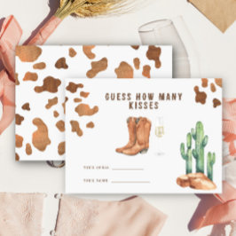 Western Brautparty - Wie viele Küsse Spiel Begleitkarte
