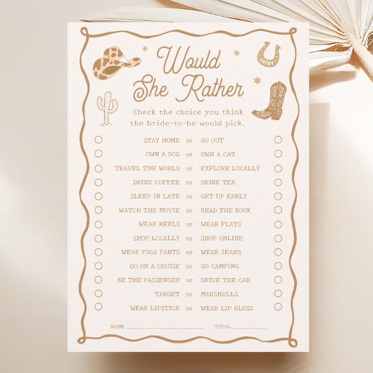 Western Brautparty würde eher Spielkarte Einladung