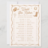 Western Brautparty würde eher Spielkarte Einladung (Vorderseite)