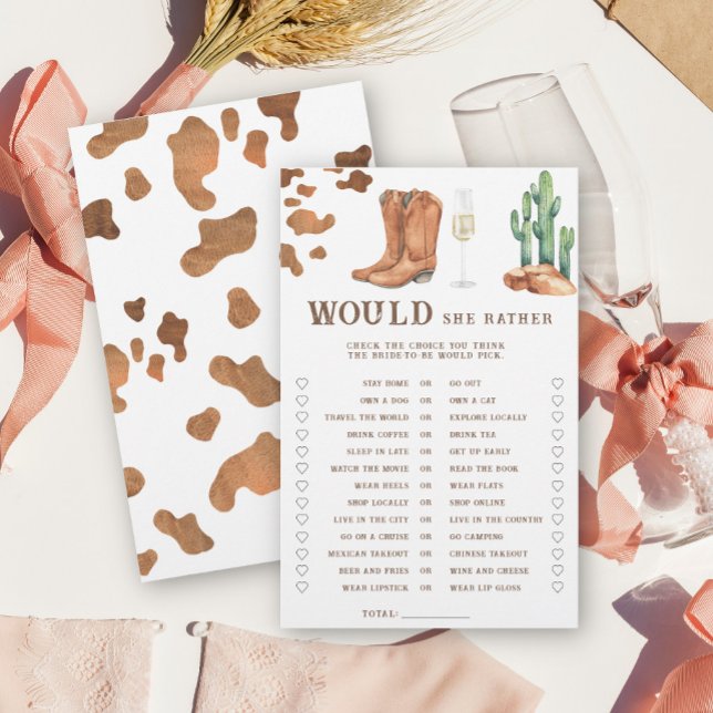 Western Brautparty Würde sie lieber spielen (Von Creator hochgeladen)