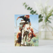 Western "Bronco Rider" Kunst von W Herbert Dunton Postkarte (Stehend Vorderseite)