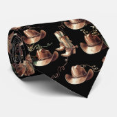 Western Bronze Cowboy Hats Boots Ropes Krawatte (Gerollt)