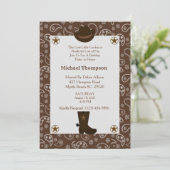 Western Brown Bandana Cowboy Geburtstagsparty Einladung (Stehend Vorderseite)