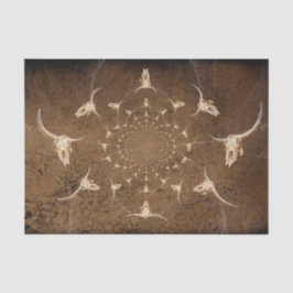 Western Brown Beige Abstrakt Texturbull Skull Seidenpapier