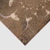 Western Brown Beige Abstrakt Texturbull Skull Seidenpapier (Ausschnitt)