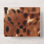 Western Brown Black Cowboy Cowhide All In One Einladung (Rückseite)