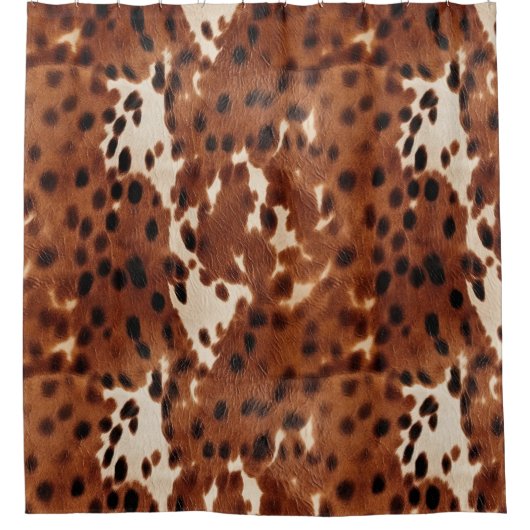 Western Brown Black Cowboy Cowhide Duschvorhang (Vorderseite)