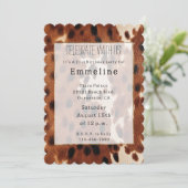 Western Brown Black Cowboy Cowhide Einladung (Stehend Vorderseite)