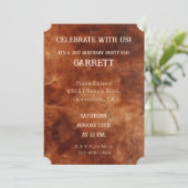 Western Brown Black Cowboy Cowhide Einladung (Stehend Vorderseite)