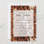 Western Brown Black Cowboy Cowhide Einladung (Vorderseite)