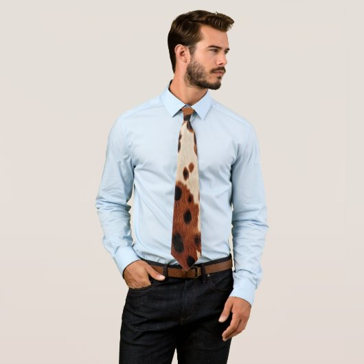 Western Brown Black Cowboy Cowhide Krawatte (Beispiel)