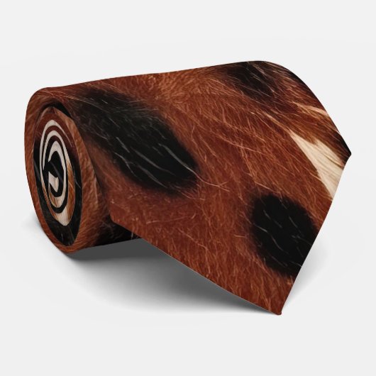 Western Brown Black Cowboy Cowhide Krawatte (Gerollt)