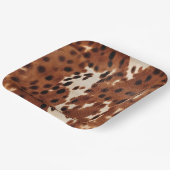 Western Brown Black Cowboy Cowhide Pappteller (Gewinkelt)