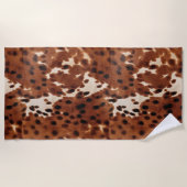 Western Brown Black Cowboy Cowhide Strandtuch (Vorderseite)