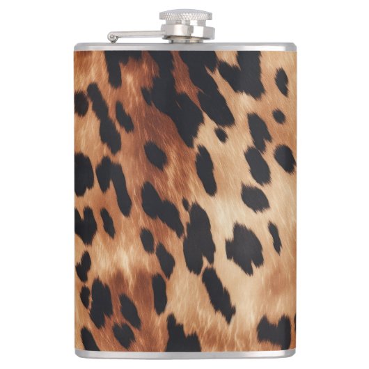 Western Brown Black Cowhide Animal Flachmann (Vorderseite)