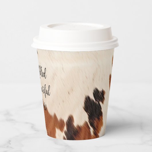 Western Brown Black Cowhide Pappbecher (Links)