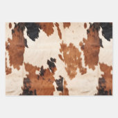 Western Brown Black Cream Cowhide Cowboy Cowgirl Geschenkpapier Set (Vorderseite)