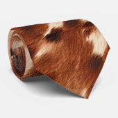 Western Brown Black Cream Cowhide Krawatte (Gerollt)