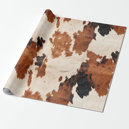 Western Brown Black Ivory Cowhide Geschenkpapier (Ungerollt)