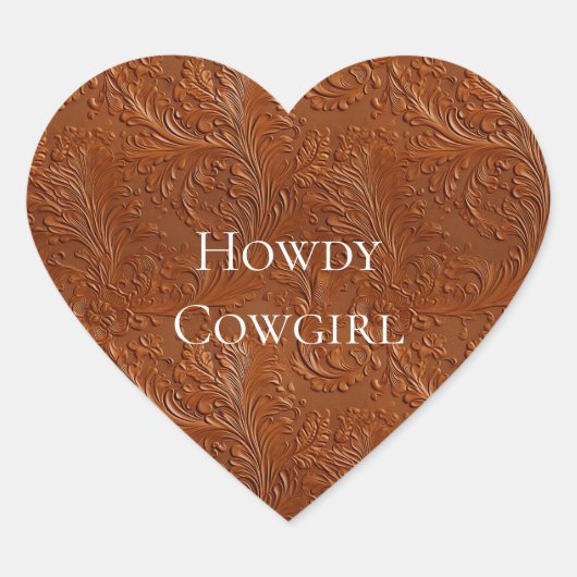 Western Brown Bohemisch Art Herz-Aufkleber (Vorderseite)