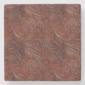 Western Brown Bohemisch Art Steinuntersetzer (Vorderseite)