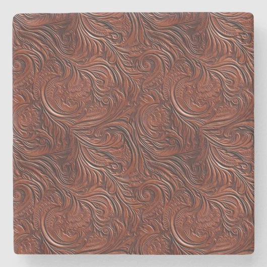 Western Brown Bohemisch Art Steinuntersetzer (Vorderseite)