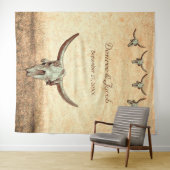 Western Brown Bull Skull Wedding Foto Stand Wandteppich (Beispiel (Horizontal))