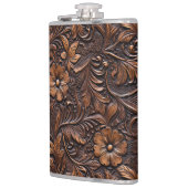 Western Brown Cowgirl Bohemisch Floral Flachmann (Links)