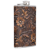 Western Brown Cowgirl Bohemisch Floral Flachmann (Rechts)