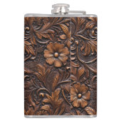 Western Brown Cowgirl Bohemisch Floral Flachmann (Rückseite)