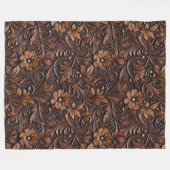 Western Brown Cowgirl Bohemisch Floral Fleecedecke (Vorderseite (Horizontal))