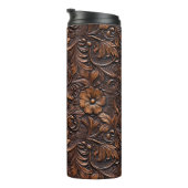 Western Brown Cowgirl Bohemisch Floral Thermosbecher (Nach rechts gedreht)