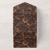 Western Brown Cowgirl Floral All In One Einladung (Außenbereich)