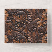 Western Brown Cowgirl Floral All In One Einladung (Rückseite)