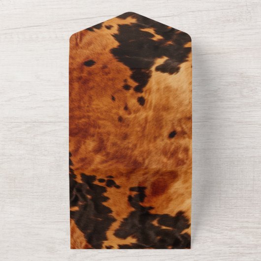 Western Brown Cowhide All In One Einladung (Außenbereich)