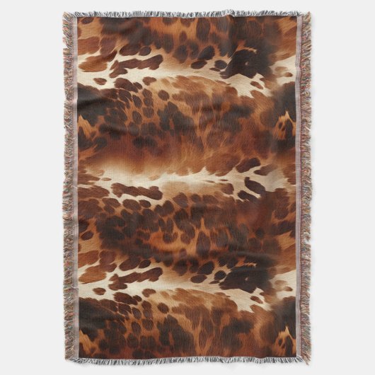Western Brown Cowhide Decke (Vorderseite Vertikal)