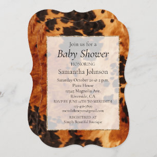 Western Brown Cowhide Einladung