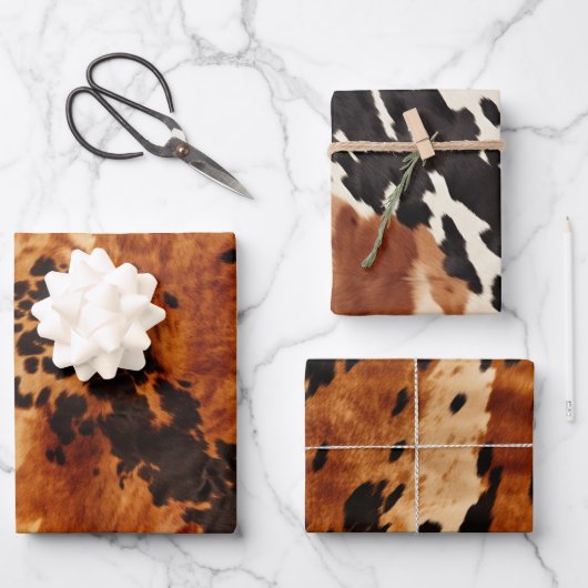 Western Brown Cowhide Geschenkpapier Set (Vorderseite)