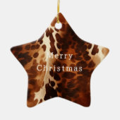 Western Brown Cowhide Keramik Ornament (Vorne)