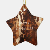 Western Brown Cowhide Keramik Ornament (Links)