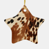 Western Brown Cowhide Keramik Ornament (Hinten)