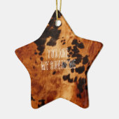 Western Brown Cowhide Keramik Ornament (Links)