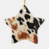 Western Brown Cowhide Keramik Ornament (Hinten)