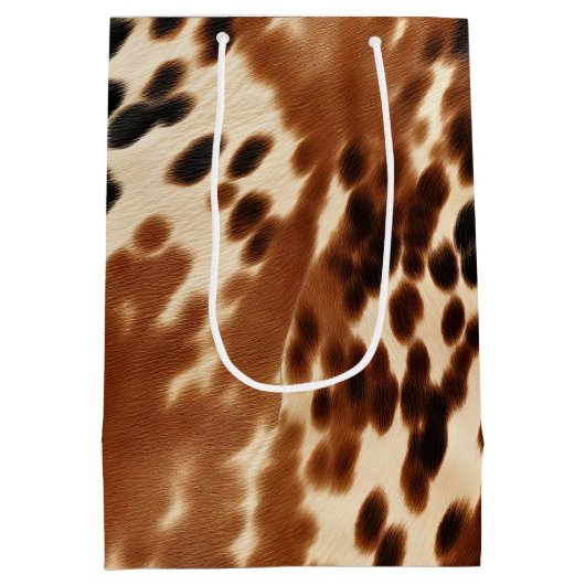 Western Brown Cowhide Mittlere Geschenktüte (Rückseite)