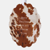 Western Brown Cowhide Ornament Karte (Links)