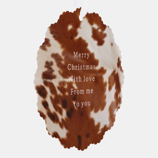 Western Brown Cowhide Ornament Karte (Rechts)