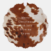 Western Brown Cowhide Ornament Karte (Vorderseite)