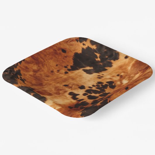 Western Brown Cowhide Pappteller (Gewinkelt)